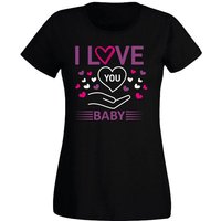 G-graphics T-Shirt Damen T-Shirt - I love you Baby Slim-fit, mit trendigem Frontprint, Aufdruck auf der Vorderseite, Spruch/Sprüche/Print/Motiv, für jung & alt von G-graphics