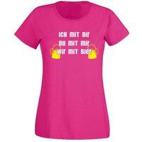 G-graphics T-Shirt Damen T-Shirt - Ich mit Dir – Du mit mir – wir mit Bier mit trendigem Frontprint, Aufdruck auf der Vorderseite, Spruch/Sprüche/Print/Motiv, für jung & alt, Slim-fit von G-graphics