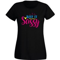 G-graphics T-Shirt Damen T-Shirt - Keep it sassy Slim-fit, mit trendigem Frontprint, Aufdruck auf der Vorderseite, Spruch/Sprüche/Print/Motiv, für jung & alt von G-graphics