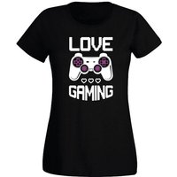 G-graphics T-Shirt Damen T-Shirt - Love gaming Slim-fit, mit trendigem Frontprint, Aufdruck auf der Vorderseite, Spruch/Sprüche/Print/Motiv, für jung & alt von G-graphics