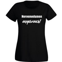 G-graphics T-Shirt Damen T-Shirt - Nervenvolumen aufgebraucht mit trendigem Frontprint, Slim-fit, Aufdruck auf der Vorderseite, Spruch/Sprüche/Print/Motiv, für jung & alt von G-graphics