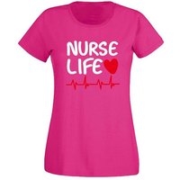 G-graphics T-Shirt Damen T-Shirt - Nurse Life Slim-fit, mit trendigem Frontprint, Aufdruck auf der Vorderseite, Spruch/Sprüche/Print/Motiv, für jung & alt von G-graphics