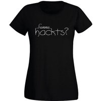 G-graphics T-Shirt Damen T-Shirt - Samma, hackts? Slim-fit, mit trendigem Frontprint, Aufdruck auf der Vorderseite, Spruch/Sprüche/Print/Motiv, für jung & alt von G-graphics