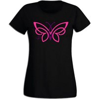 G-graphics T-Shirt Damen T-Shirt - Schmetterling Pink-Purple-Collection, mit trendigem Frontprint, Slim-fit, Aufdruck auf der Vorderseite, Print/Motiv, für jung & alt von G-graphics