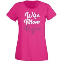 G-graphics T-Shirt Damen T-Shirt - Wife Mom Nurse Slim-fit, mit trendigem Frontprint, Aufdruck auf der Vorderseite, Spruch/Sprüche/Print/Motiv, für jung & alt von G-graphics