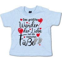 G-graphics T-Shirt Das größte Wunder der Liebe hat die kleinsten Füßen Baby T-Shirt, mit Spruch / Sprüche / Print / Aufdruck von G-graphics