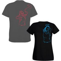 G-graphics T-Shirt Engel & Teufel Paar- / Partner-Set zum selbst zusammenstellen, Aufdruck auf der Vorder- oder Rückseiteseite wählbar, Spruch/Sprüche/Print/Motiv, für Sie & Ihn von G-graphics