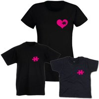 G-graphics T-Shirt Herz & Puzzlestück Mutter & Tochter-Set zum selbst zusammenstellen, mit trendigem Frontprint, Aufdruck auf der Vorderseite, Spruch/Sprüche/Print/Motiv, für jung & alt von G-graphics