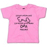 G-graphics T-Shirt Ich bin unschuldig! Ich möchte bitte meinen Opa sprechen! mit Spruch / Sprüche / Print / Aufdruck, Baby T-Shirt von G-graphics