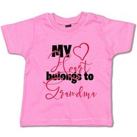 G-graphics T-Shirt My heart belongs to Grandma Baby T-Shirt, mit Spruch / Sprüche / Print / Aufdruck von G-graphics