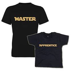 Master & Apprentice Shirt Set Vater und Sohn (293.0001) (Vater XL/Kind 6-12 Monate) von G-graphics