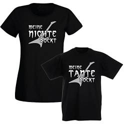 Mein Nichte rockt & Meine Tante rockt Shirt Set Tante & Nichte 293.0185 (Frau M/Kind 122-128) von G-graphics