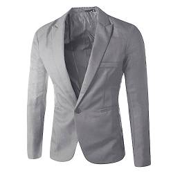 G-real Herren Leinen Anzug Jacke Sakko Comfort Regular Fit Sweat Übergröße Blazer Einknopf Jackett Anzug Langgröße Bequem Freizeit Slim Fit Sommer Men Casual Suits Jacke von G-real