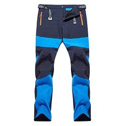 G&F Herren Trekkinghose Softshellhose wasserdichte Outdoorhose Winddichte Wanderhose mit Reißverschlusstaschen (Color : Blue, Size : L) von G&F