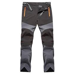 G&F Herren Trekkinghose Softshellhose wasserdichte Outdoorhose Winddichte Wanderhose mit Reißverschlusstaschen (Color : Gray, Size : 5XL) von G&F