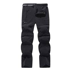 G&F Herren Wanderhose Abnehmbar Zip Off Trekkinghose Softshellhose Schnell Trocknend Elastisch Sommer Funktionshose für Wandern und Freizeit (Color : Black, Size : 4XL) von G&F