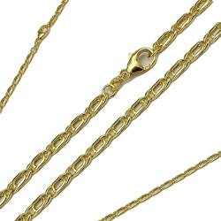 G & J Goldkette Tigerauge 333 8Karat 3,00mm 45-50cm Echtgold Gelbgold Halskette Collier Gold für Damen Herren und Kinder Made in Germany (Länge: 50cm) von G & J