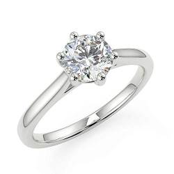 Engagement rings for her white gold diamond solitaire in choice of diamond sizes_Q von G&S Diamonds