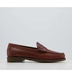 G.H Bass & Co Weejuns II Larson Pull Up Loafers BROWN LEATHER,Brown von G.H Bass & Co