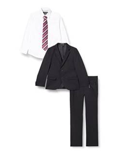 G.O.L. Jungen Bekleidungsset 4-tlg. Anzug, bestehend aus Sakko, Hose, Hemd, Krawatte, Gr. 134, Schwarz (black 2) von G.O.L.