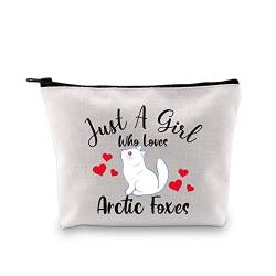 G2TUP Arctic Foxes Geschenk Who Loves Arctic Foxes Make-up-Tasche Arctic Foxes Lover Kosmetiktasche Arctic Foxes Thema Geschenk Reißverschluss Reisetasche, Who Loves Arctic Foxes MB von G2TUP
