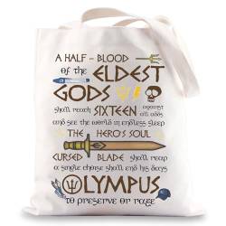 G2TUP Percy Camp Half Blood Schultertasche Heroes of Olympus, inspiriertes Geschenk, Percy Riptide Schwert, Tragetasche, Percy Movie Merch, Camp Half Blood Tg, Large von G2TUP