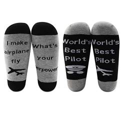 G2TUP Pilot Gifts Aviation Themed Crew Socks I Make Airplane Fly What’s Your Superpower Pilot Socks for Men (Aviation Themed Socks, Mid Calf) von G2TUP