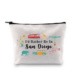 G2TUP San Diego Reisegeschenk I'd Rather Be in San Diego Make-up-Tasche San Diego Liebhaber Kosmetiktasche San Diego Sightseeing Urlaub Geschenk, Sei in San Diego MB von G2TUP