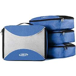 G4Free 3/6/7-teiliges Set Packing Cubes Koffer Organizer Set Faltbarer Kleidertaschen Kleidung Packwürfel Schuhe Packtaschen Reisegepäck für Urlaub Reisen (Blau, 4 M) von G4Free