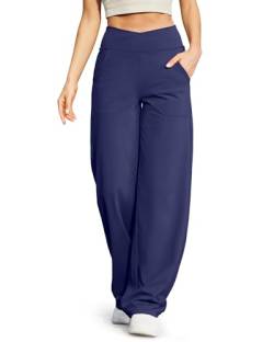 G4Free Activewear-Hosen für Damen Weit geschnittene Lounge-Jogginghose Hose mit Kordelzug Lässige Arbeitshosen von G4Free