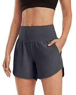 G4Free Activewear-Shorts für Damen Hohe Taille Yoga Kurz Hose mit Taschen Laufhose Sportshorts für Fitnessstudio Ausbildung von G4Free