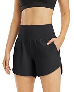 G4Free Activewear-Shorts für Damen Hohe Taille Yoga Kurz Hose mit Taschen Laufhose Sportshorts für Fitnessstudio Ausbildung von G4Free