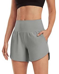 G4Free Activewear-Shorts für Damen Hohe Taille Yoga Kurz Hose mit Taschen Laufhose Sportshorts für Fitnessstudio Ausbildung von G4Free