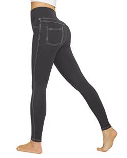 G4Free Leggings Damen mit Handytasche Yogahose Blickdicht Laufhose für Fitness Joggen Jeans Butt Lifting Bauchkontrolle für Training Unternehmen Lässig von G4Free