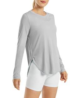 G4Free Sport Blusen für Damen Sonnenschutz Shirt UV Schutz Langarmshirt UPF 50+ Sportshirt Rashguards Yoga Ausbildung Draussen Gym Laufshirt von G4Free