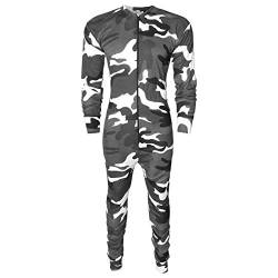 GA COMMUNICATIONS Herren Thermo-Einteiler, All-in-One-Unterwäsche-Set, Baselayer, Reißverschluss, Bodysuit, Ski, Snowboard, warm, Winter, langärmelig, Jumpsuit, S-3XL, Camo White, XXL von GA COMMUNICATIONS