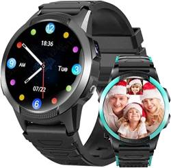GABLOK Smartwatches 4G GPS WiFi Video Call SOS with Vibration Electronics (Color : Pink1, Size : European Version) von GABLOK