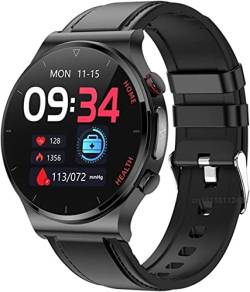 GABLOK Smartwatches Men's and Women's Sports and Fitness Smartwatches Electronics (Color : Leather Black1, Size : with Box) von GABLOK
