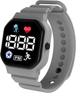 Smartwatches Kabelloses Laden Herren und Damen Sport LCD Silikon Armband Elektronik (Farbe: Grau3, Größe: 1 Stück) von GABLOK
