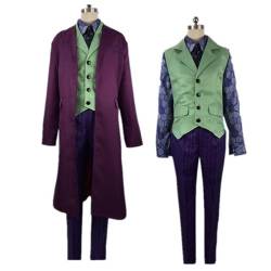 The Dark Knight Mens Joker Costumes Heath Ledger shirt suits Cosplay Suits Purple Jacket Full sets any size XL Joker von GABLOK