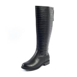 GABYLOU Bottes mollets larges VARIO XL/2XL -Modele Guiomar Croco, Black, 39 von GABYLOU