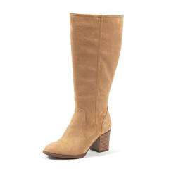 GABYLOU Bottes mollets larges XL - Modele Olivia, Beige, 38 von GABYLOU