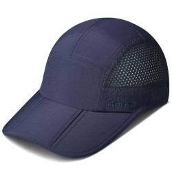 Folding Running Man Hat,Visors Sport Cap Summer Mesh Women Baseball Cap Hiking Breathable Waterproof Trucker Hat Quick-Drying Hat with 3.54in Brim 19-24in Adjustable Unisex Hat 63g Navy TG33 von GADIEMKENSD