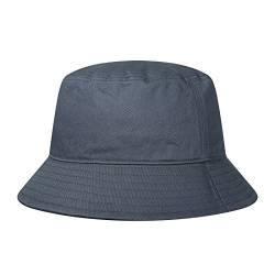 GADIEMKENSD Cotton Bucket Hat for Women Summer Beach Sun Protection Bucket Hats for Men Lightweight Packable Outdoor Travel Hat Plain Fishing Cap for Golf Hiking Camping Dark Grey von GADIEMKENSD