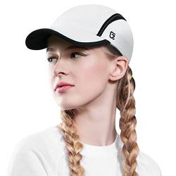 GADIEMKENSD Foldable Tech Running Hat for Women Cooling Ponytail Hats Light Quick Dry Baseball Caps Ultra-Thin Unstructured Gorras para Mujer Fitted for Beach Tennis Travel Hiking Golf White von GADIEMKENSD