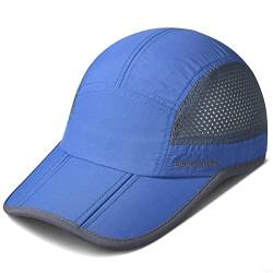 GADIEMKENSD Folding Running Man Hat,Visors Sport Cap Summer Mesh Quick-Drying Hat Women Baseball Cap Hiking Breathable Waterproof Trucker Hat Unisex Blue von GADIEMKENSD