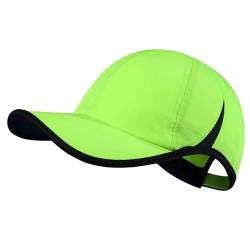 GADIEMKENSD Performance Run Hat Summer Cooling Hats for Womens Mens Golf Hat Breathable Adjustable Plain Dad Cap Sun Protection for Tennis Hiking Workout Gym Hunting Outdoor Fluorescent Green von GADIEMKENSD