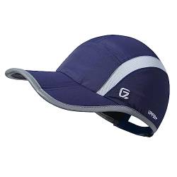 GADIEMKENSD Quick Dry Sports Hat Lightweight Breathable Soft Outdoor Run Cap (Folding Series, Navy) von GADIEMKENSD
