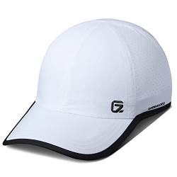 GADIEMKENSD Sport Caps Running Hat Golf Hats Mens Baseball Cap Quick Dry Lightweight Breathable Trucker Hat Outdoor Hiking Run A Go Dad Soft Unstructured Breezy Coll Mesh Hat for Men Women White (M/L) von GADIEMKENSD