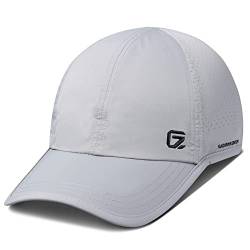 GADIEMKENSD Sport Caps Running Hat Golf Hats Mens Baseball Cap Quick Dry Lightweight Breathable Trucker Hat Outdoor Hiking Run Dad Soft Unstructured Breezy Coll Mesh Hat for Men Women Light Gray (S/M) von GADIEMKENSD